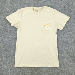 Comfort Colors Shirt Men Small Beige Rho Psi Eta Graphic Tee Pocket Short Sleeve